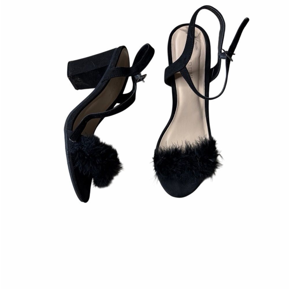 Wild Diva Jamie 66 Suede Heels Black Size 8.5